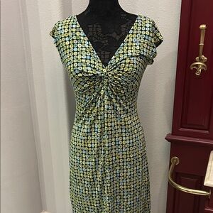 Green Geometric Print Dress